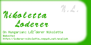 nikoletta loderer business card